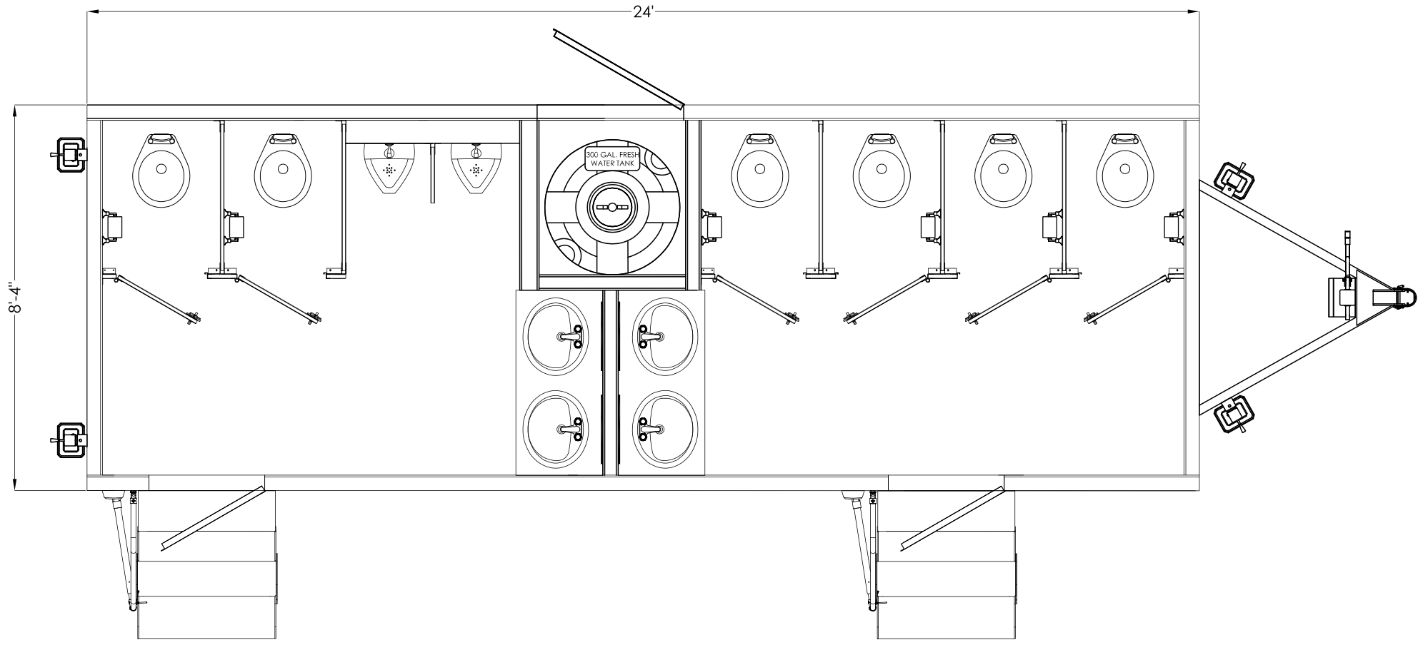 ACSI Restroom 8 Station 8-station restroom trailer