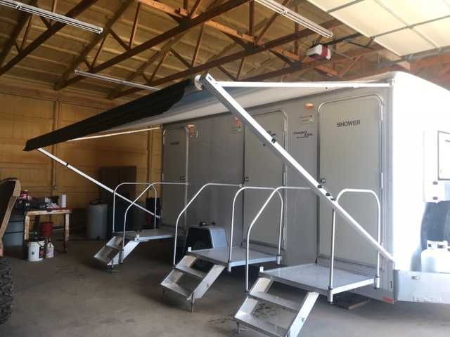 Used Shower Restroom Trailer Doors and Awning