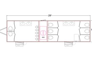 Restroom trailer floorplan