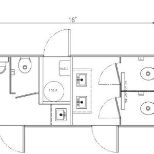 2022 16ft 4 station Certified Preowned  Semi Private Restroom Trailer