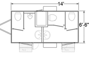 2020 5 Station Semi-Private Restroom Trailer