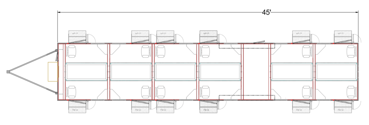 8 Person Private Room Bunk Sleeper Trailer