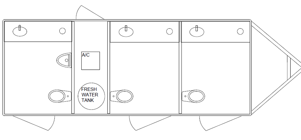3 Station Restroom Trailer