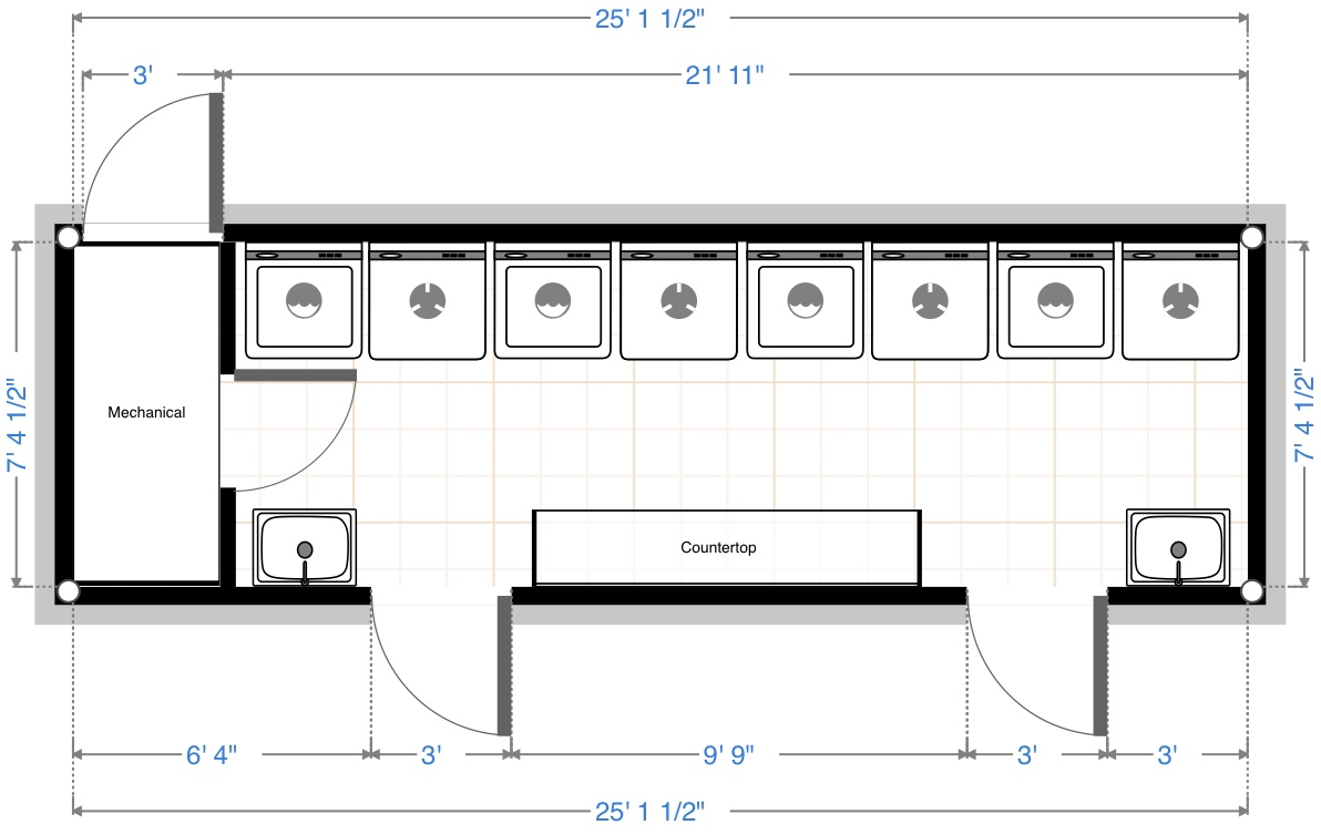 8 Unit Laundry Trailer