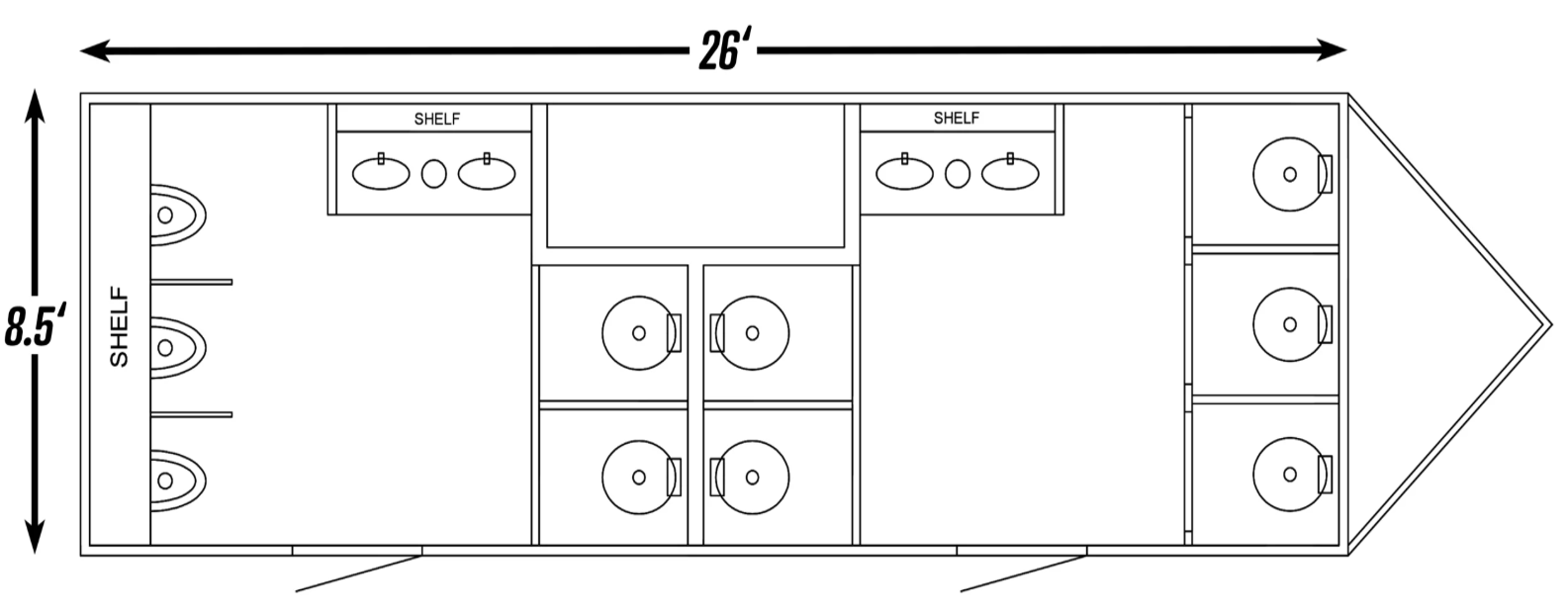 10 Station Restroom Trailer