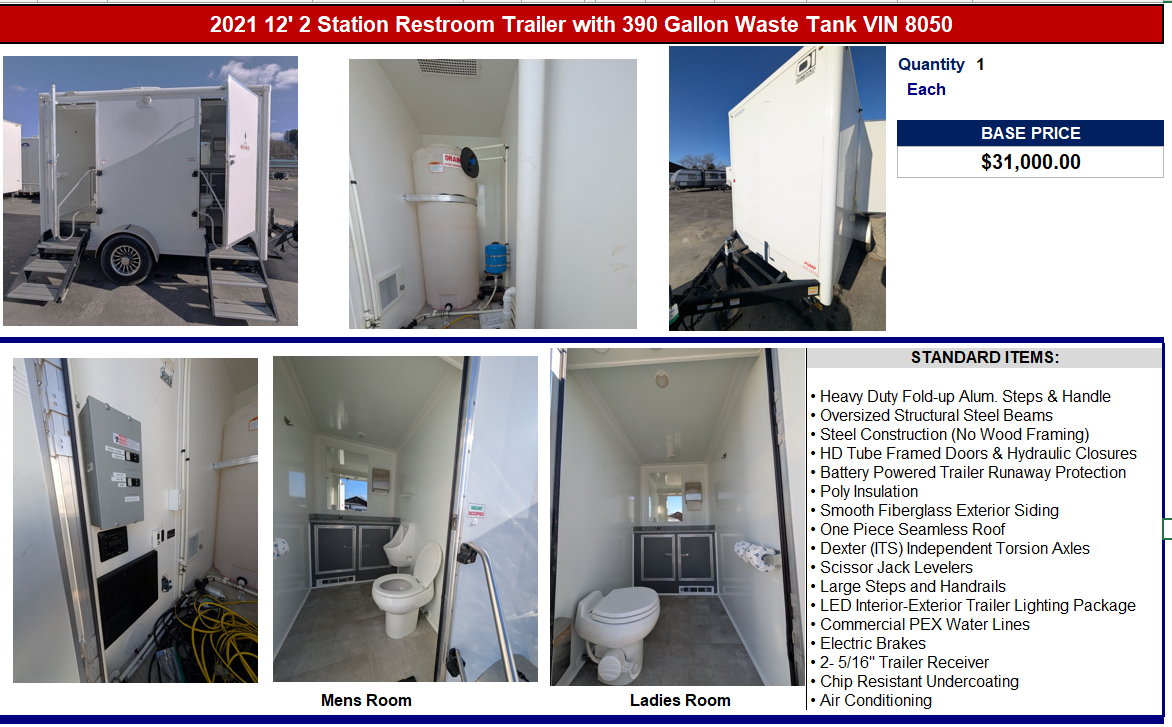 2021 12&#039; 2 Station Restroom